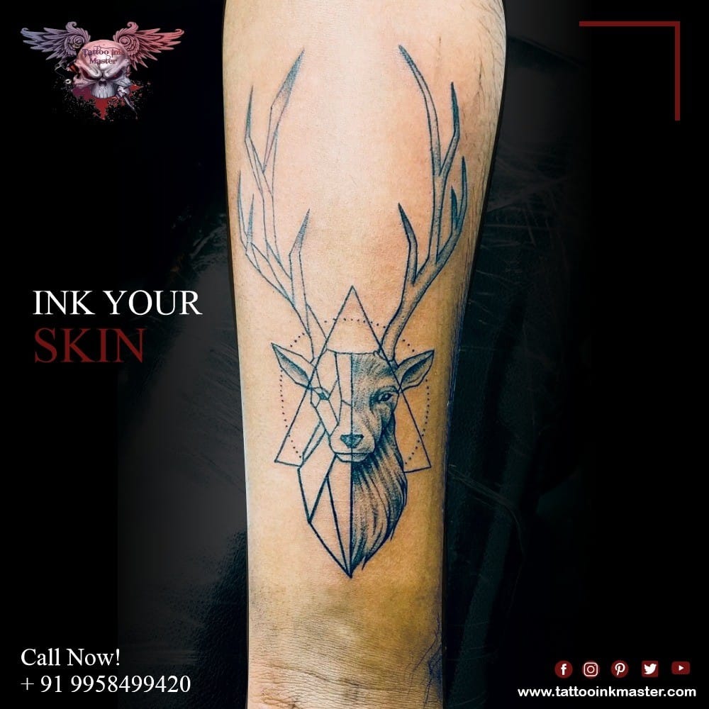 Geometric Deer Tattoo | Geometry tattoo, Sacred geometry tattoo, Geometric  deer