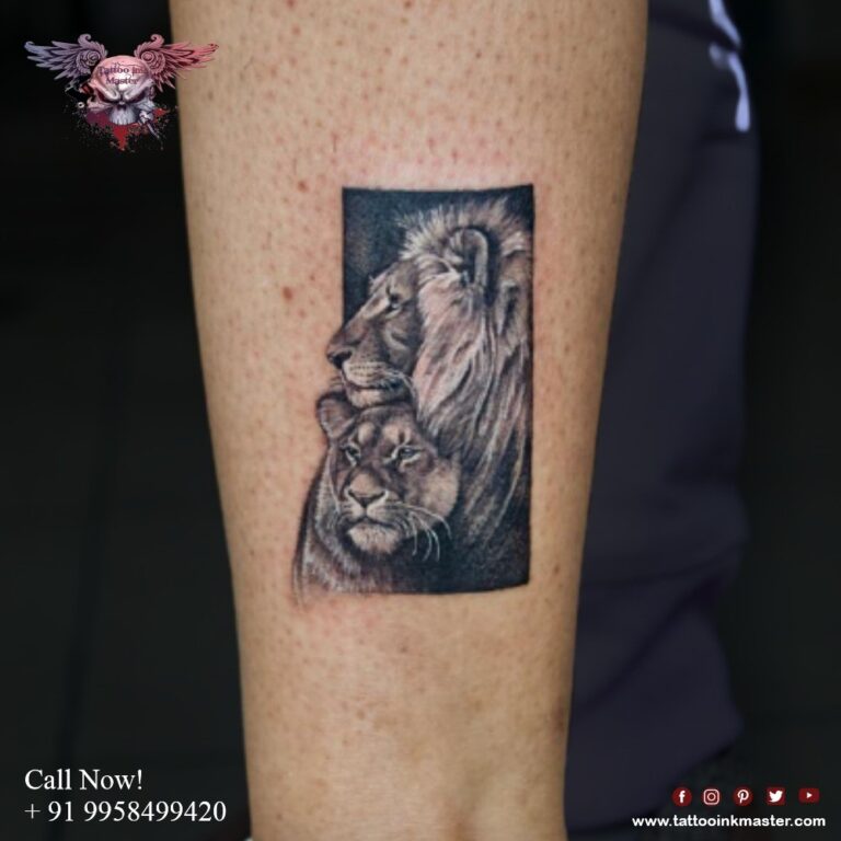 Tattoo uploaded by John • King and Queen #coupletattoo #lion #kingandqueen  • Tattoodo