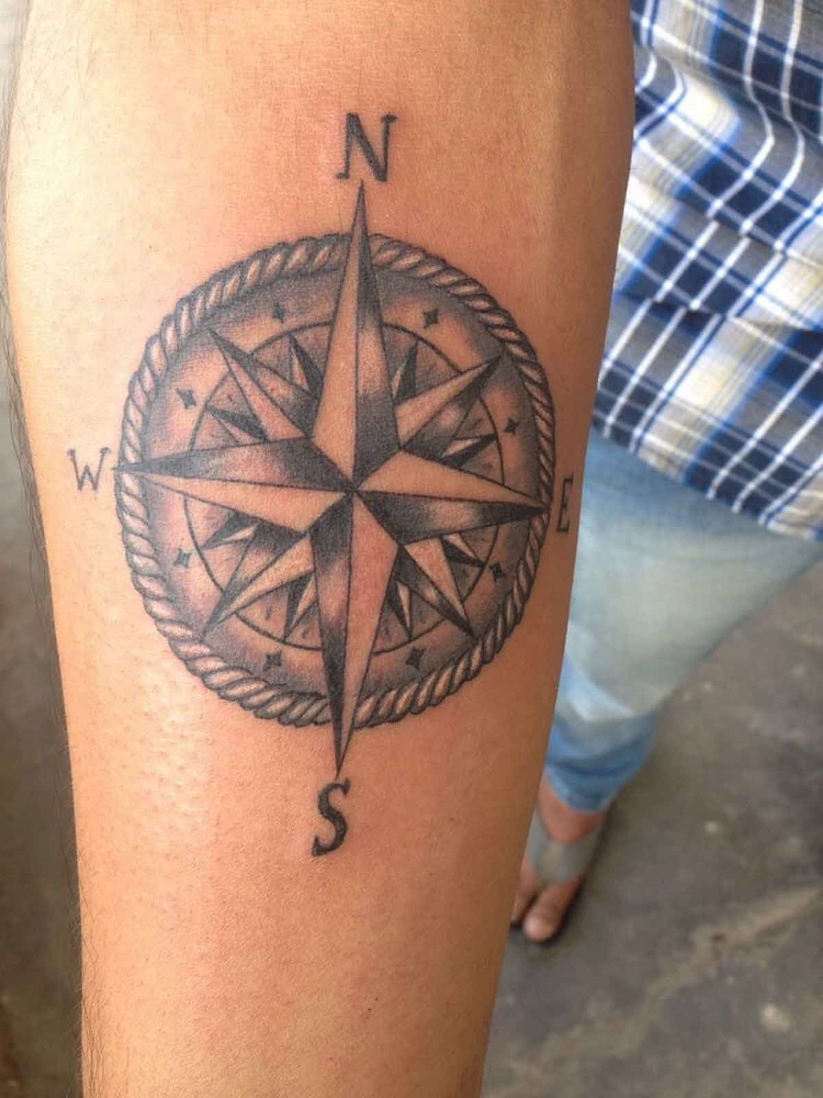 Anchor Compass Tattoo 019