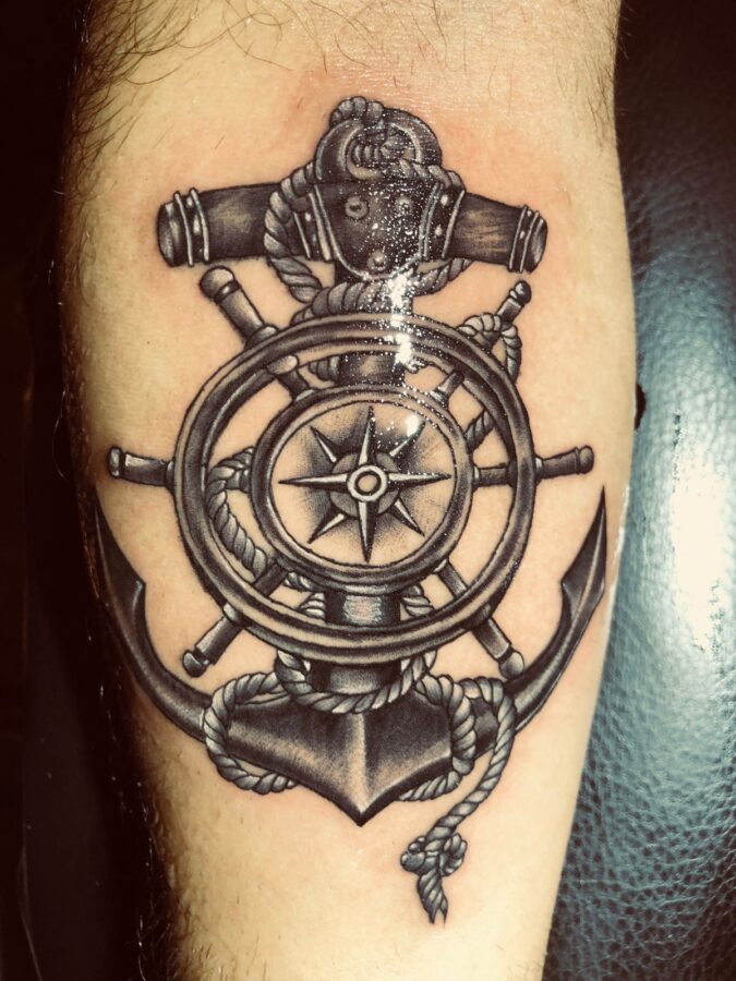 Anchor / Compass Tattoo | Tattoo Ink Master