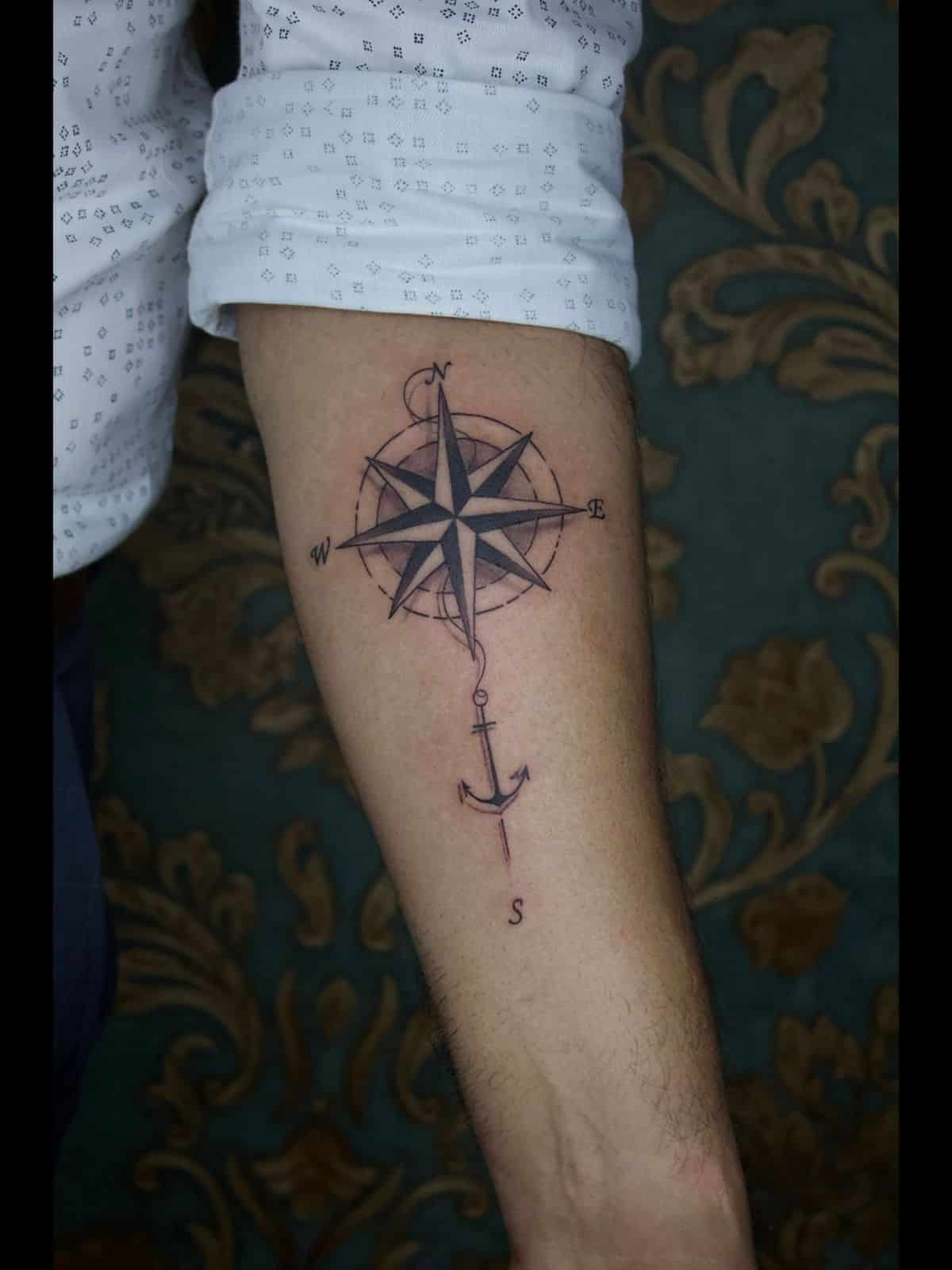 Tattoos By Drew - Finally getting to the forearm on @robertknoll2 ya did  good bro. #tat #tats #tattoo #tattoos #tattooer #tattooartist #ink #inked  #illustration #illustrator #art #compass #gardenia | Facebook