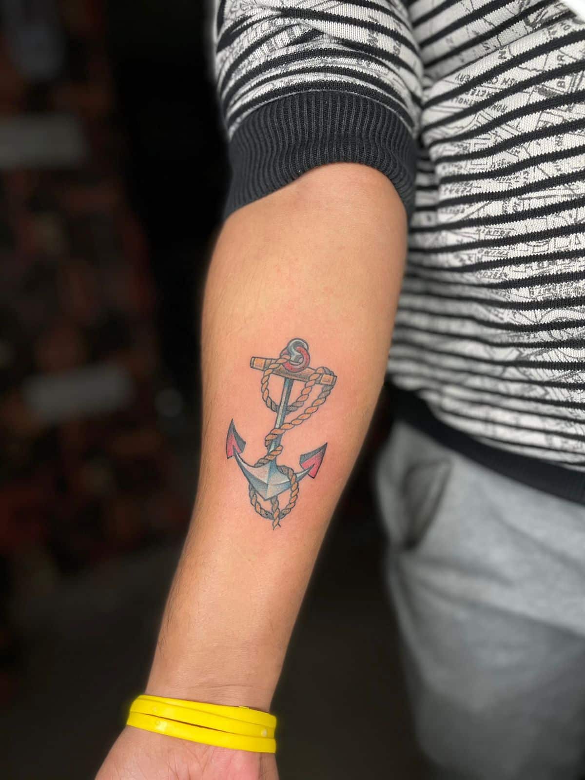 Buy Anchor Temporary Tattoo, Anchor Tattoo, Anchor With Aquarius Tattoo,  Fake Tattoo, Meaningful Tattoo, Symbol Tattoo, Hand Draw Design Online in  India - Etsy