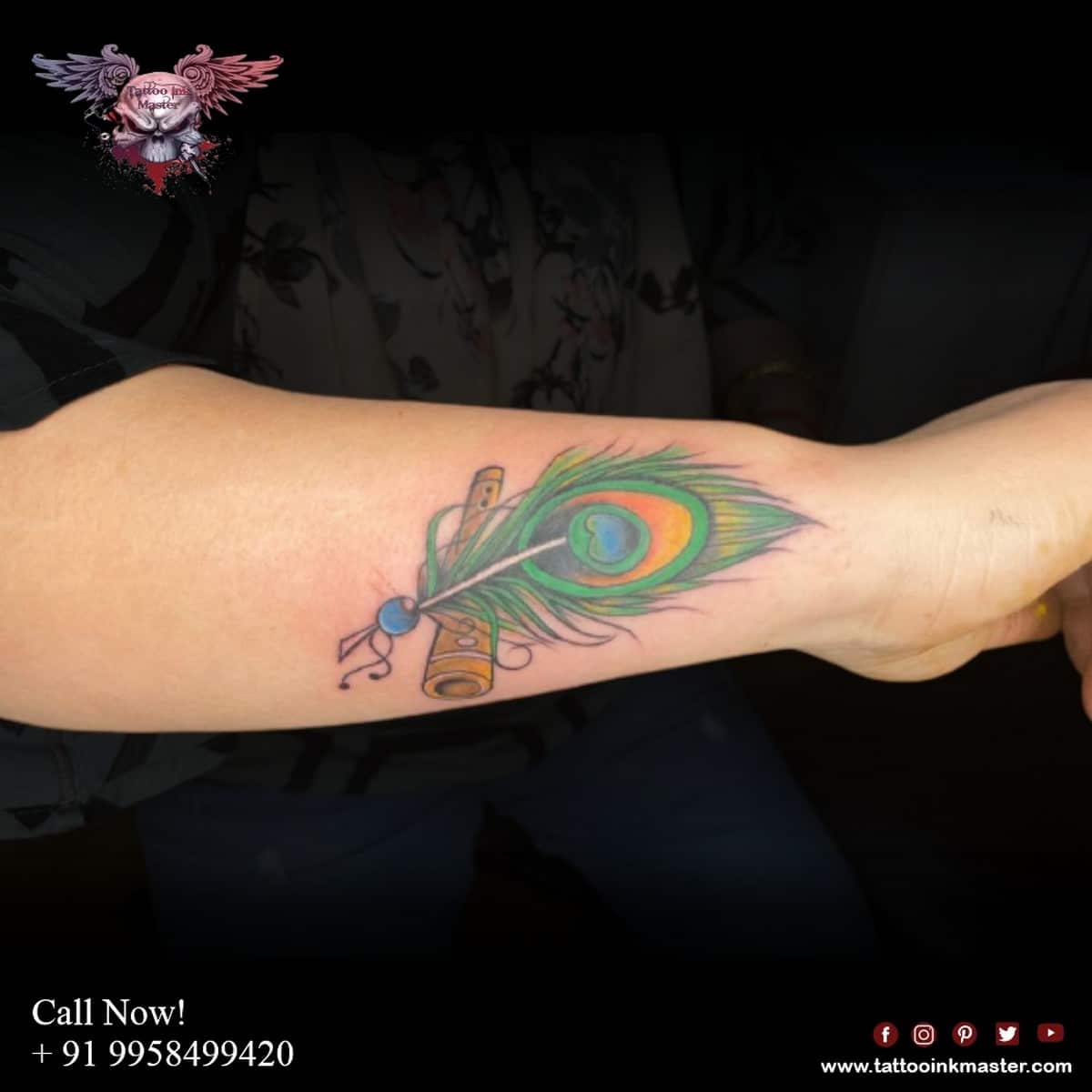 Beautiful Peacock Feather Tattoo on Hand | Tattoo Ink Master