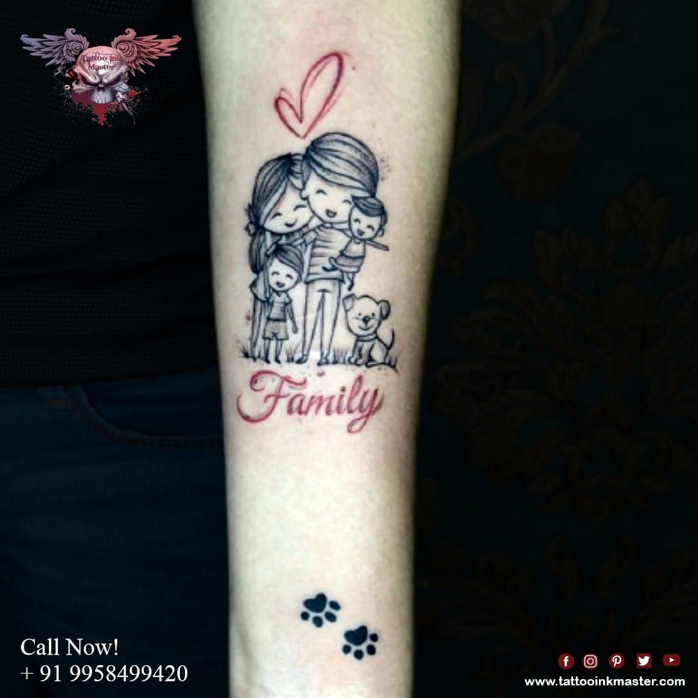 Cute Looking Family Tattoo on Hand