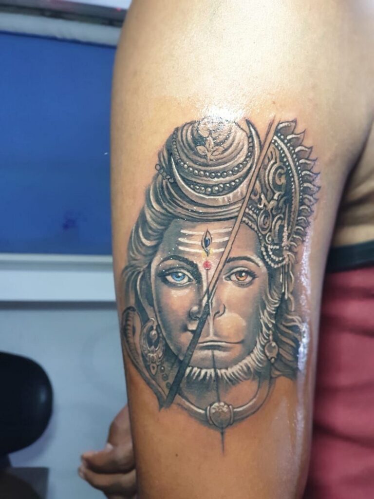 Custom Hanuman Tattoo done by Parth Vasani at Circle Tattoo India :  u/circletattooindia
