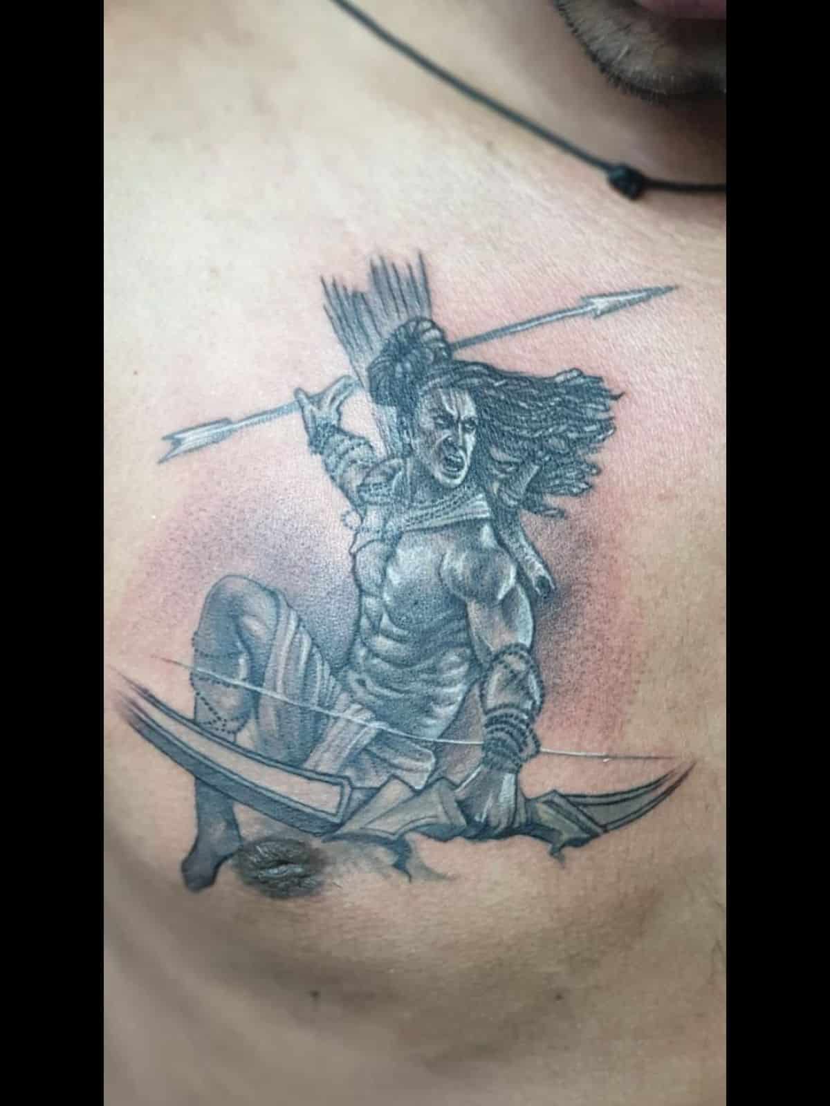 Detailed Illustration of a Spartan Helmet and Spear on Arm Tattoo Ai  Generated 31742425 Stock Photo at Vecteezy