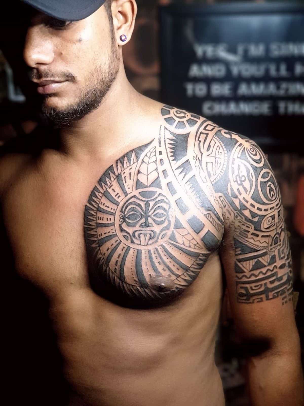 Tattoo uploaded by Elijah Wells • Poly tribal chest plate for the 1st  sitting. • Tattoodo