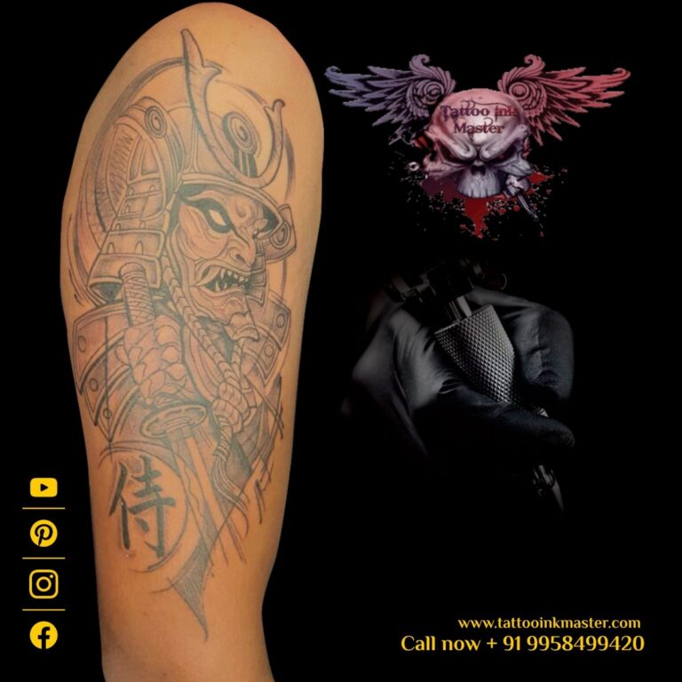 Charismatic Japanese Warrior Tattoo in Full Size