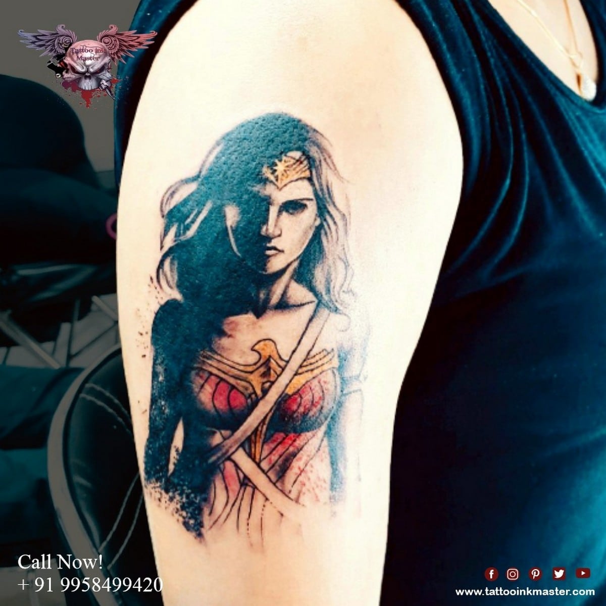 Tattoo tagged with: wonder woman logo, feminist, small, brand, ifttt,  little, wonder woman, pop art, tiny, dc comics character, inner forearm,  logo, other, fine line, fictional character, patriotic, line art,  wickynicky, contemporary,
