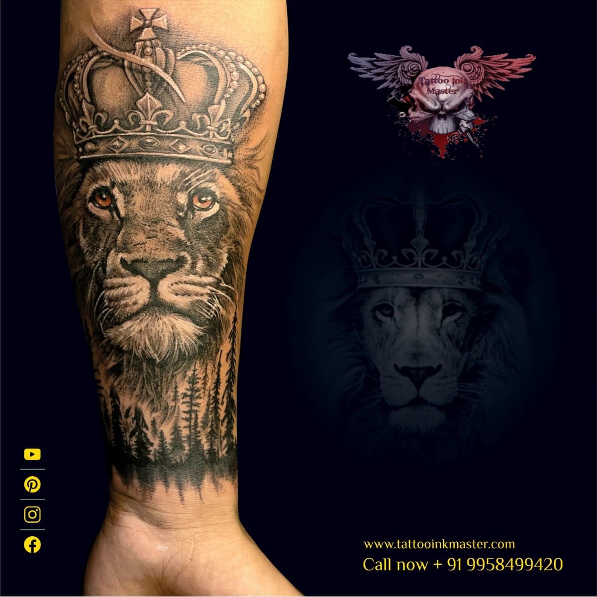 Exotic Looking Lion King Big Size Tattoo