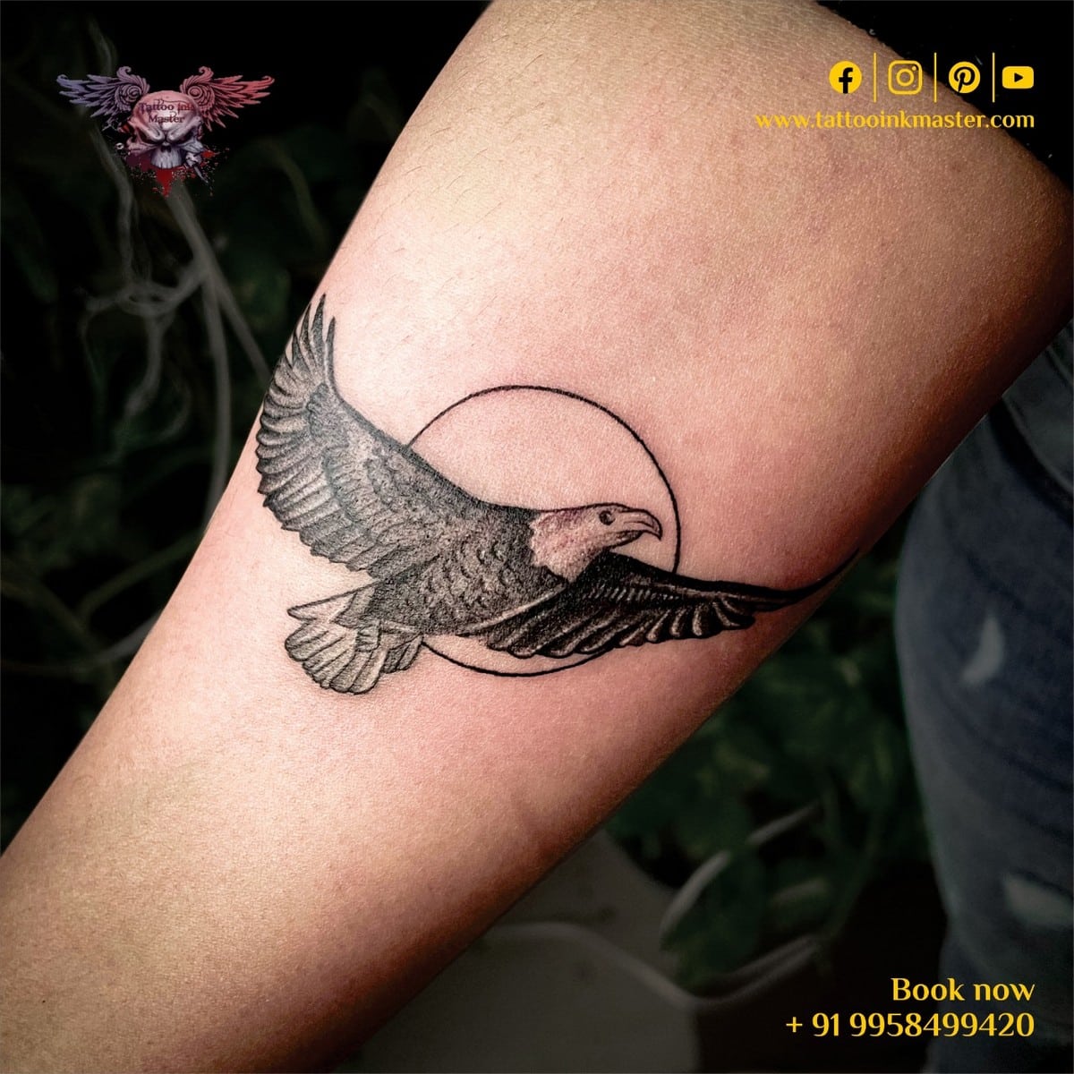 Strikingly Amazing Eagle Tattoo for Hand
