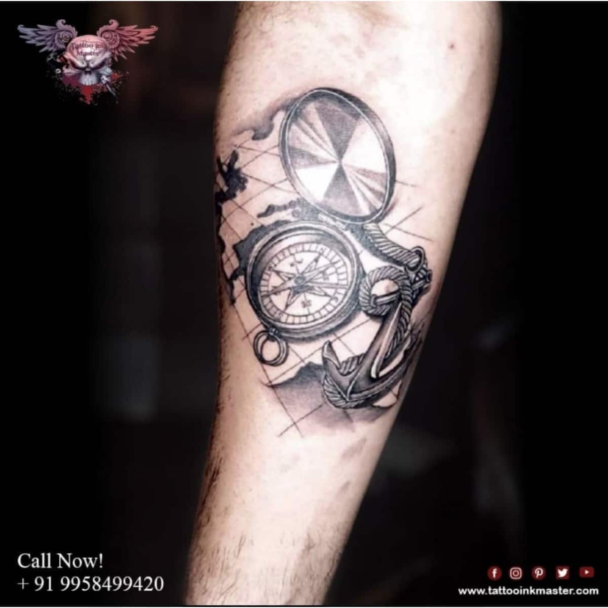 You are currently viewing Explorer Style compass Tattoo for Hand