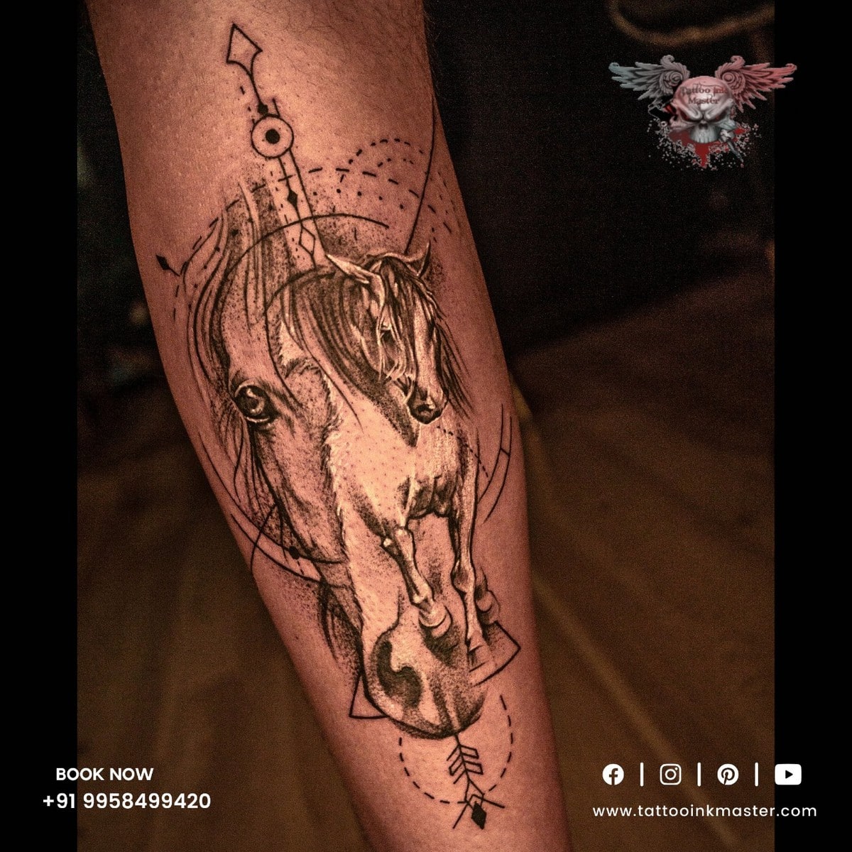 Incredible Looking Horse Facial Tattoo | Tattoo Ink Master