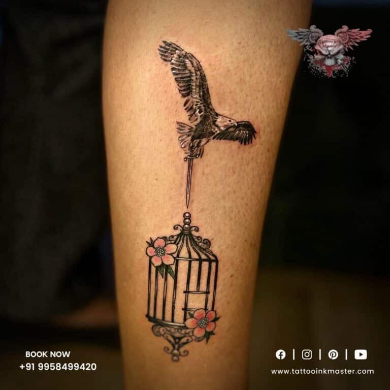 Read more about the article Simply Amazing Bird With Cage Tattoo Design