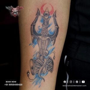 Read more about the article Spiritually Infused Shiva Trishul And Damru Tattoo