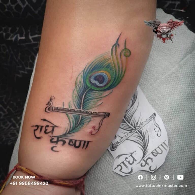 Peacock Feather Tattoo | Feather tattoo design, Hand tattoos for girls, Mor  pankh tattoo