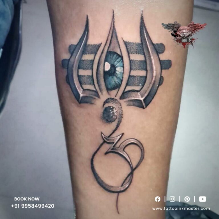 Read more about the article Spiritually Rich Shiva Third Eye And Trishul Tattoo