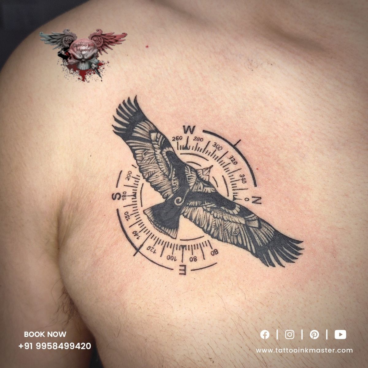 Travelers Symbolic Direction and Eagle Tattoo | Tattoo Ink Master