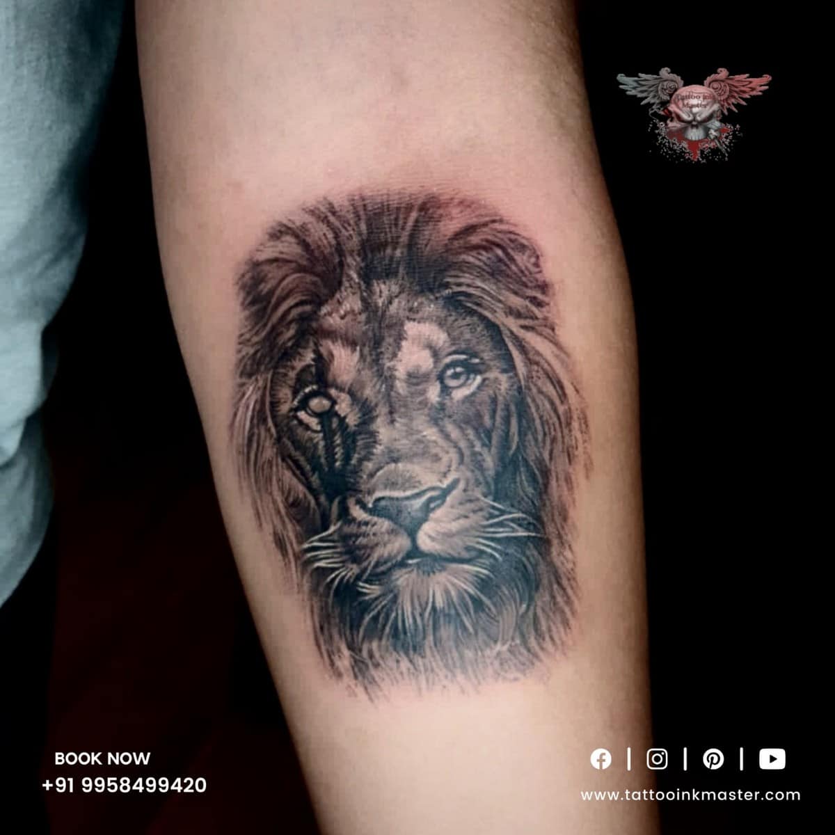 Little Tattoos — The Lion King Simba's tattoo on the bicep.