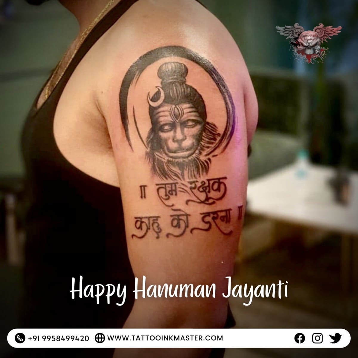 Custom Hanuman Tattoo done by Parth Vasani at Circle Tattoo India :  u/circletattooindia