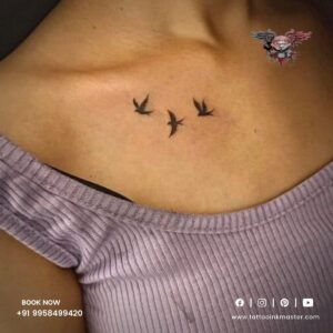 neck tattoos birds