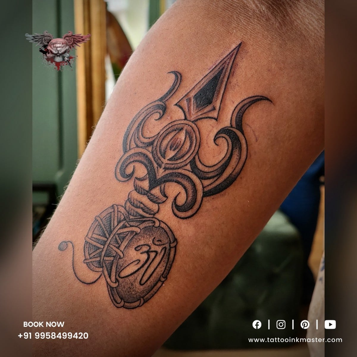 The Trishul And Damroo Of Lord Shiva | Tattoo Ink Master