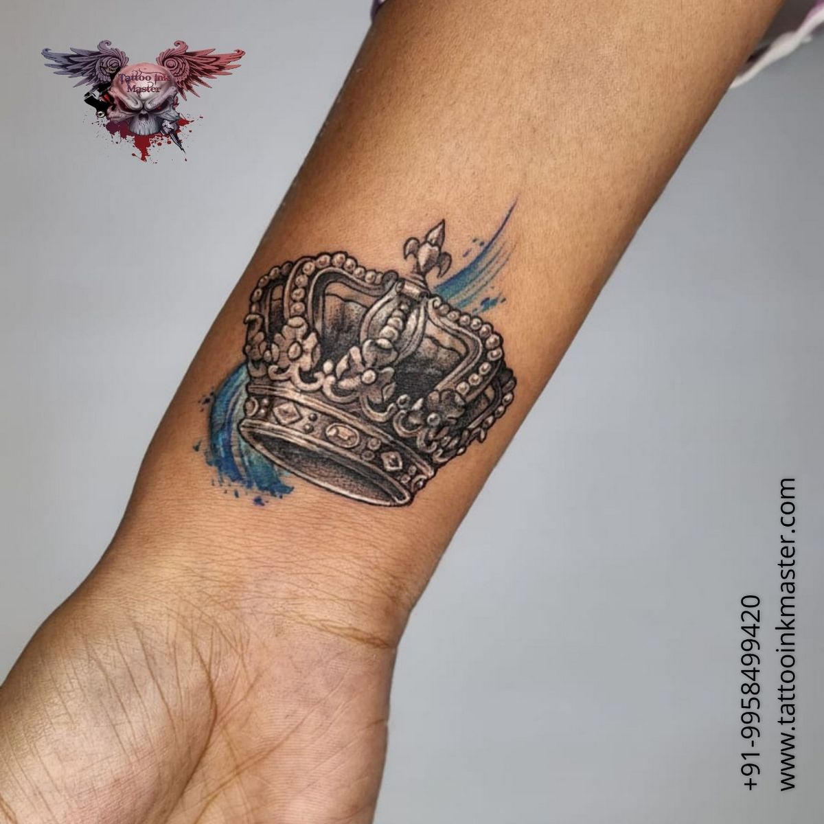 Colorful Arm Tattoo of King's Crown | Tattoo Ink Master