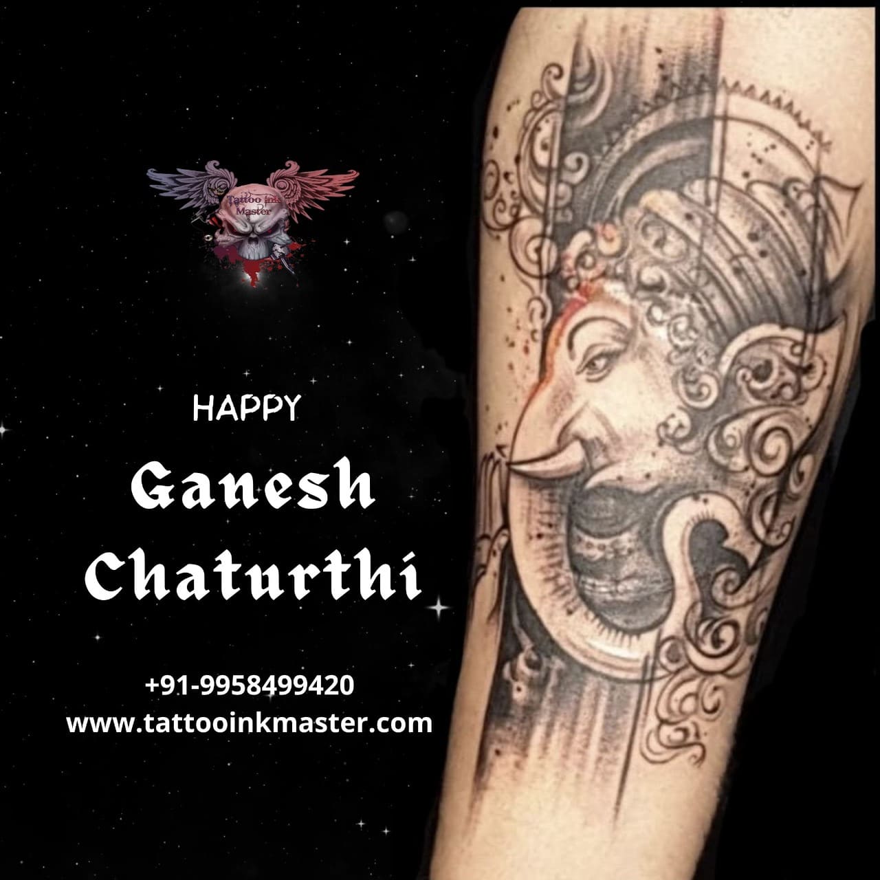 ganesha tattoo best tattoo studio in india black poison tattoo