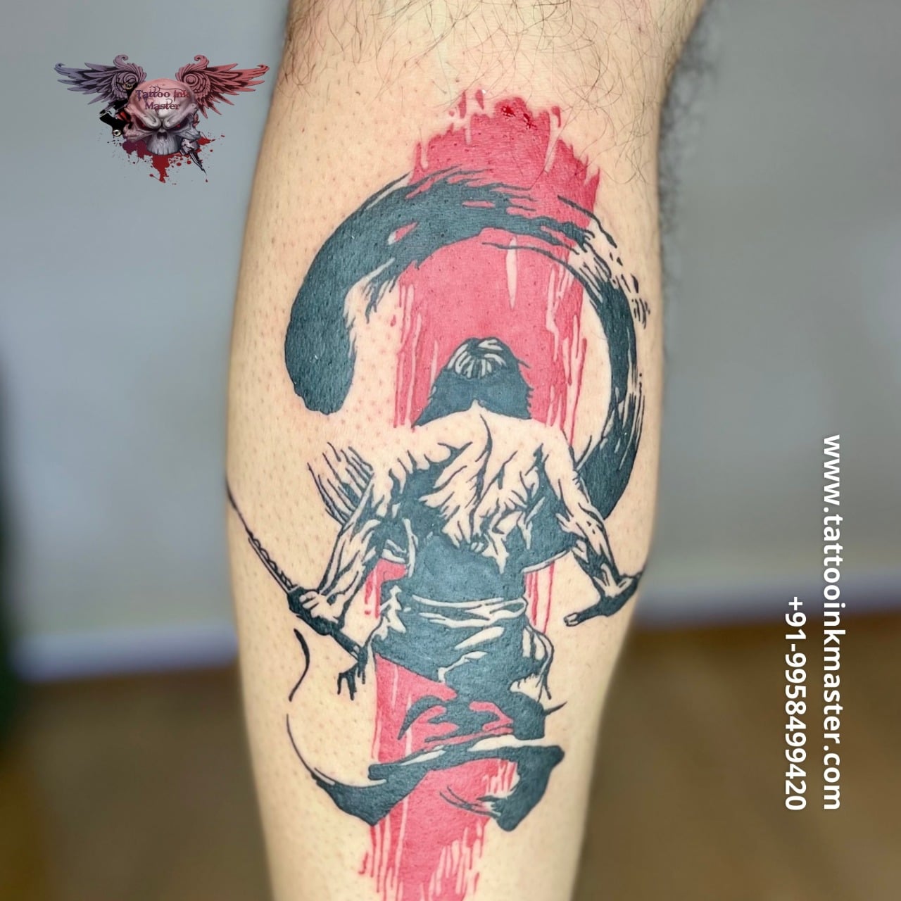 Tattoo uploaded by Rhys Gallagher • Samurai Tattoo Completed #blackandgrey # samurai #leg #warrior #japanese • Tattoodo