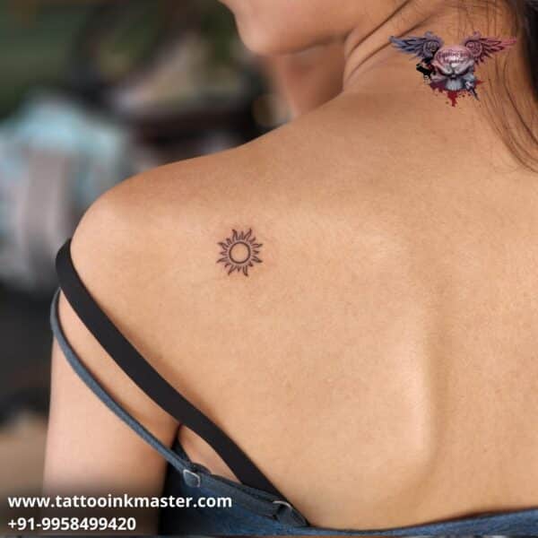 Bold Tiny Sun Tattoo Designs on Back Tattoo Ink Master
