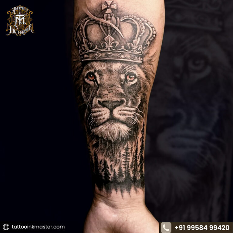 Read more about the article Best Lion Crown Tattoo Designs for Men in Noida